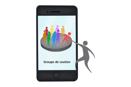 Les groupes de soutien en ligne apportent des bénéfices pour leurs membres en termes de bien-être, de santé psychologique et de qualité de vie. Illustration par Amélie Saint-Léger
